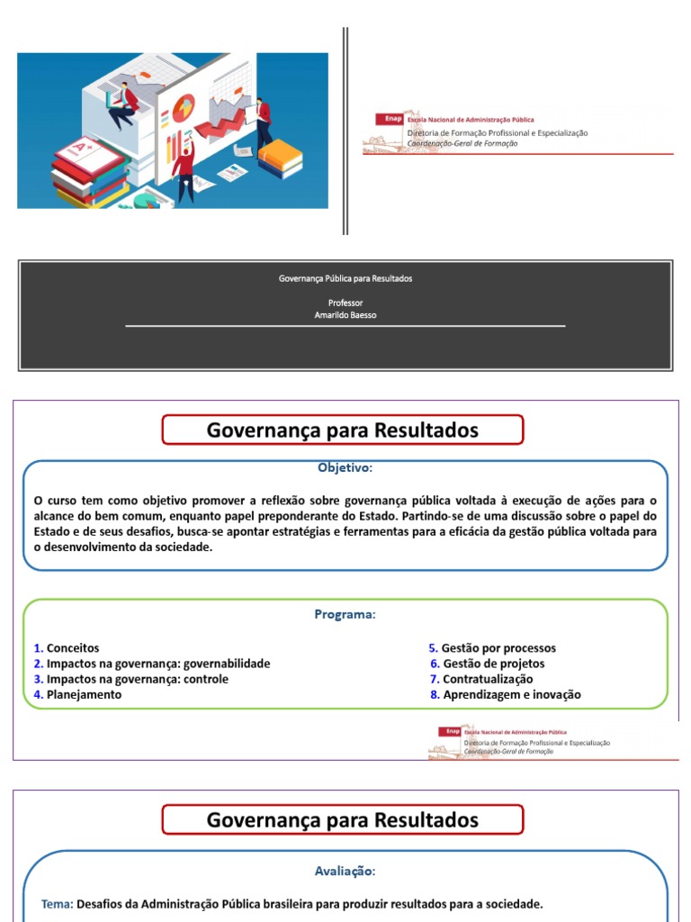 Slides Governanca Pública para Resultados | PDF | Governança | Planejamento