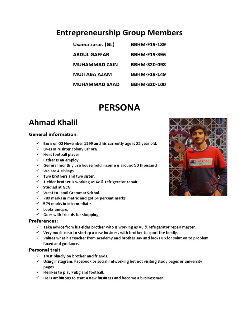 Persona & End User Profile Assignment | Download Free PDF | Market ...