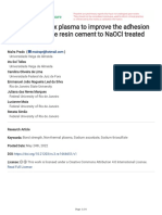 Heliox plasma improves adhesion of resin cement to NaOCl treated dentin