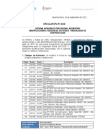 Circular Dpa #32-22 Sistema Integrado Previsional Argentino Modificaciones Códigos de Actividad y Modalidad de Contratación