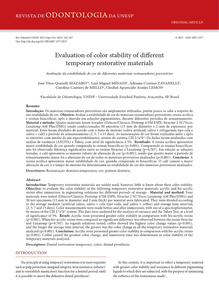 Colour Stability Bis Acryl Vs Pmma PDF