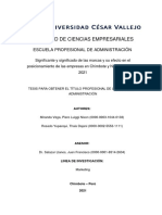 Significante y Significado de Las Marcas y Su Efecto en El Posicionamiento de Las Empresas en Chimbote y Nuevo Chimbote