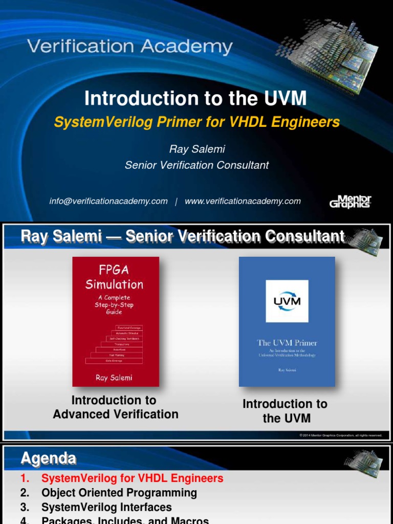 Course Introduction To Uvm Session1 Systemverilog Primer For VHDL ...
