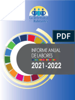 Informe Anual de Labores de La Defensoría de Los Habitantes Correspondiente Al Período 2021-2022
