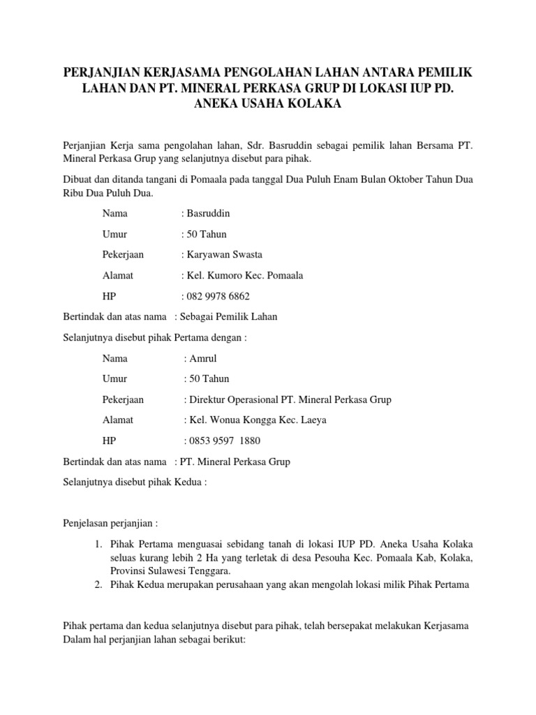 Bisnis tanah tanpa modal kerja sama pemilik lahan