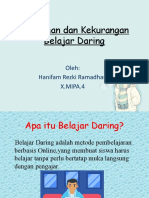 Tugas TIK, Kelebihan Dan Kekurangan Belajar Daring Oleh Hanifam Rezki Ramadhan Kelas X.mipa.4