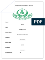 AIOU Islamabad Reconstructionism in Education