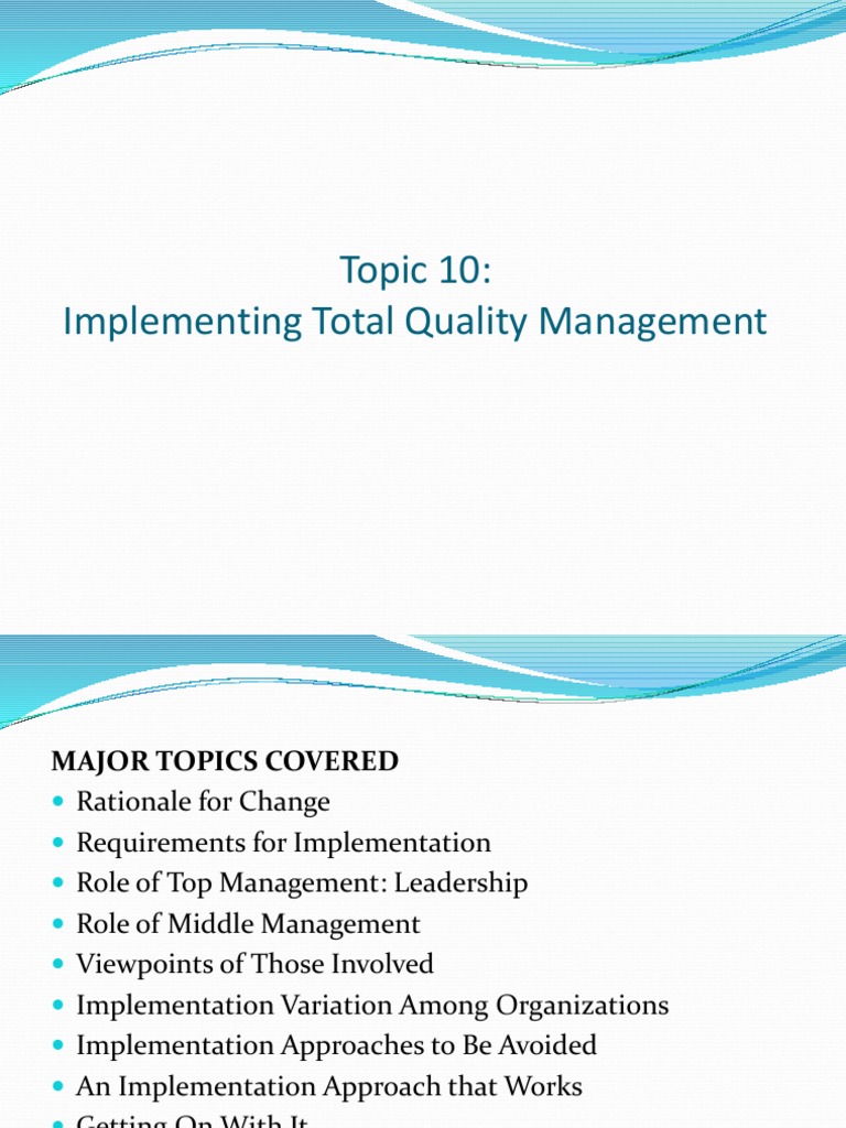 TQM 10 PDF Leadership Iso 9000