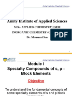 Amity Institute of Applied Sciences: M.Sc. Applied Chemistry I Sem Inorganic Chemistry (Chem604) Dr. Mousumi Sen