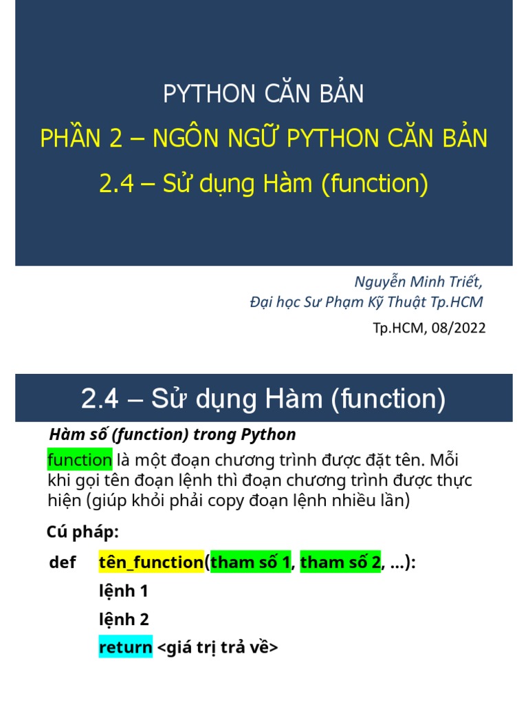Slide - Function in Python | PDF