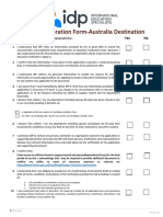 Australia - Student Declaration Form