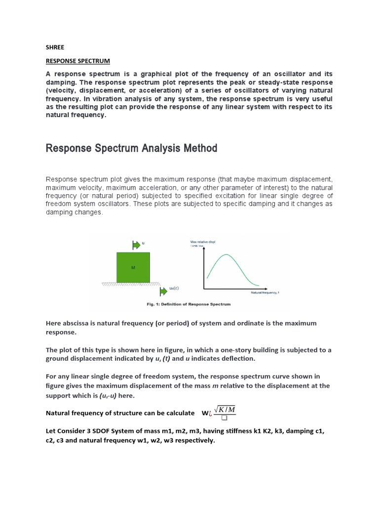 3rd Chapter Response Spectrum Analysis PDF Oscillation Force