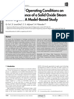 The Effects of Operating Conditions On The Performance of A Solid Oxide Steam Electrolyser: A Model-Based Study