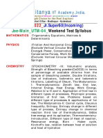 01 06-08-2022 JR - Super60 (Incoming) Jee-Main UTM-04 Weekend Test Syllabus