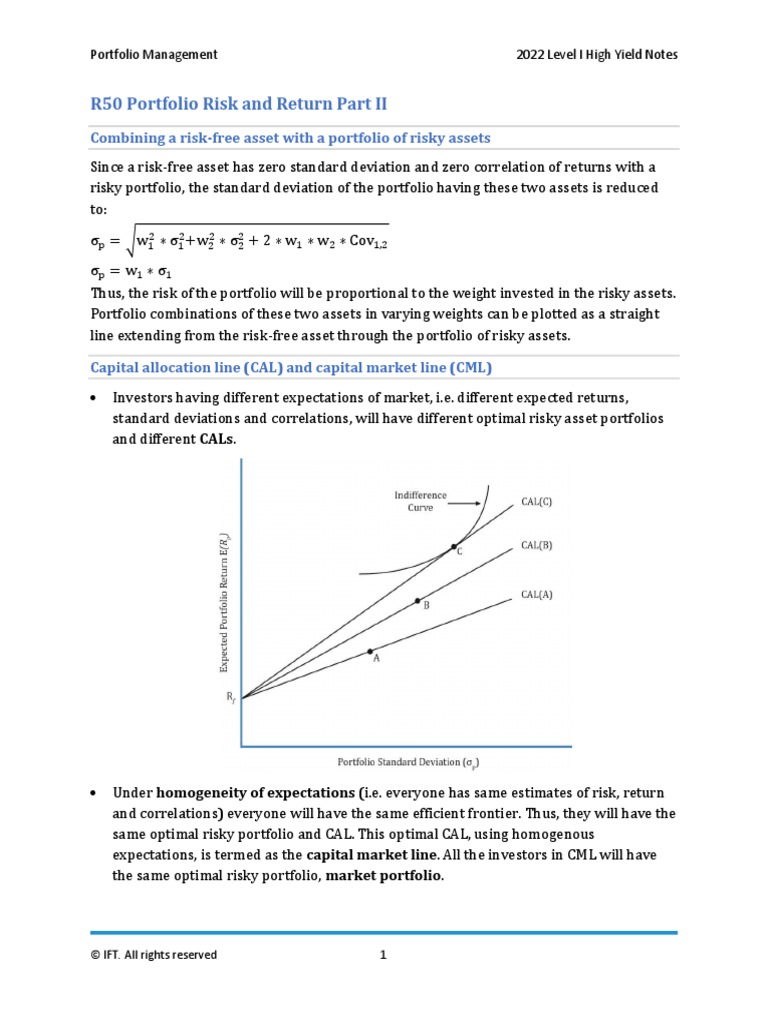 L1 R50 HY Notes | PDF | Capital Asset Pricing Model | Beta (Finance)