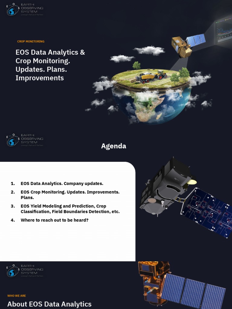 EOS Crop Monitoring & Satellite Launch | PDF | Agriculture | Satellite ...