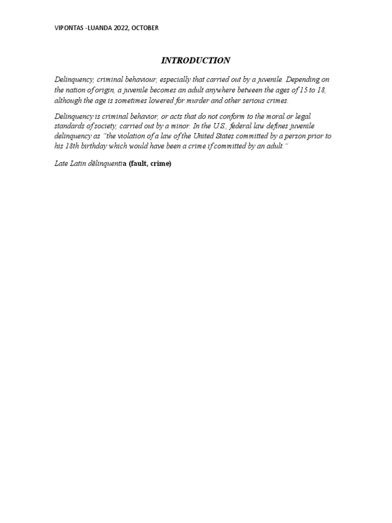 Causes of Juvenile Delinquency | PDF | Juvenile Delinquency | Violence