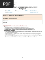 AE2 Writing Midterm Sample Test (Since 2223) - Test Paper-2