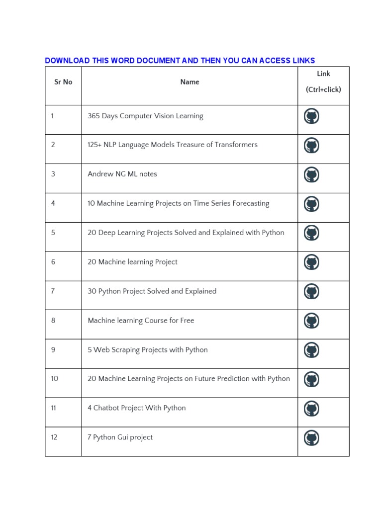 500 projects of ml and dl pdf machine learning deep learning