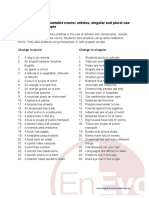 A1. Countable and Uncountable Nouns Singular Plural