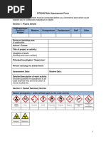 COSHH Risk Assessment Form