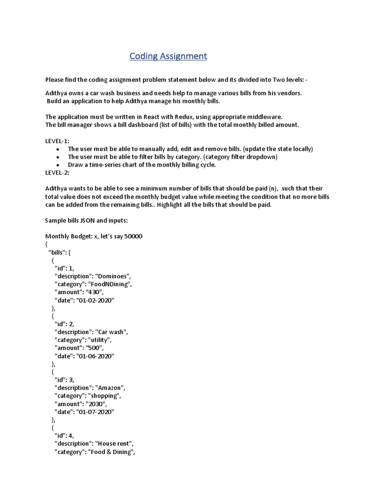 Frontend coding assignment pdf