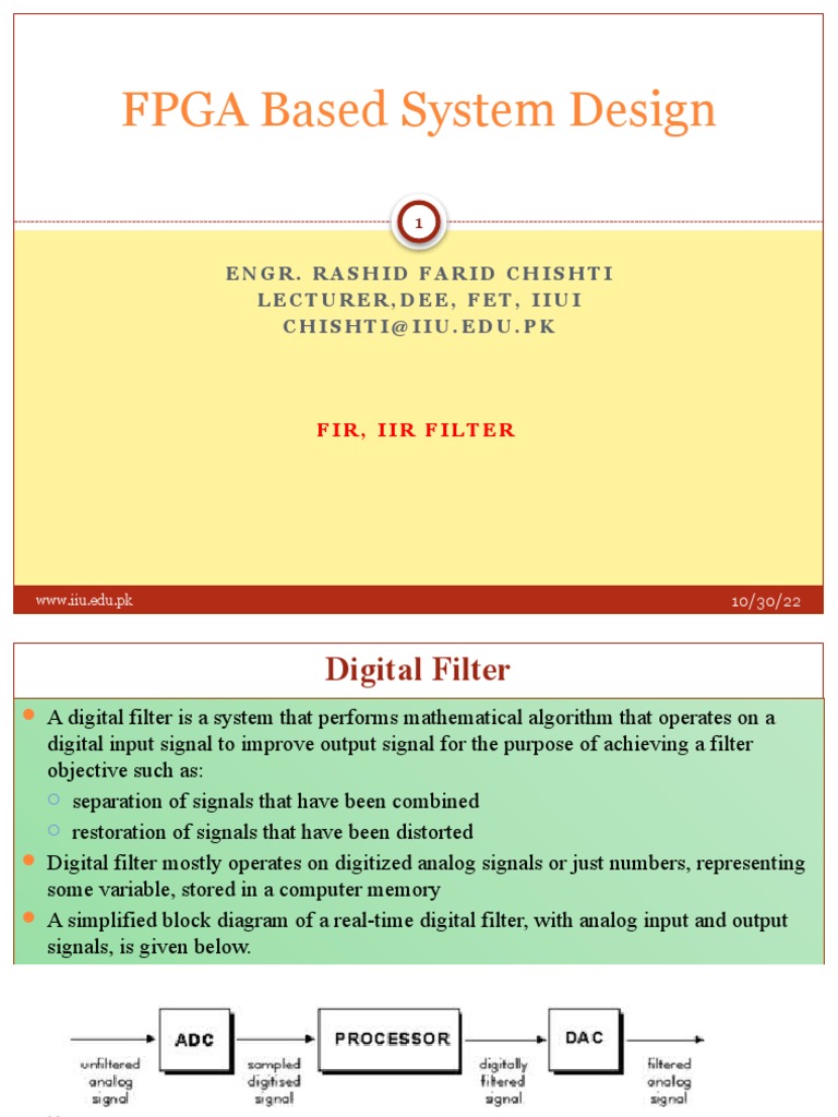Lecture Slide PDF Filter (Signal Processing) Electrical Engineering