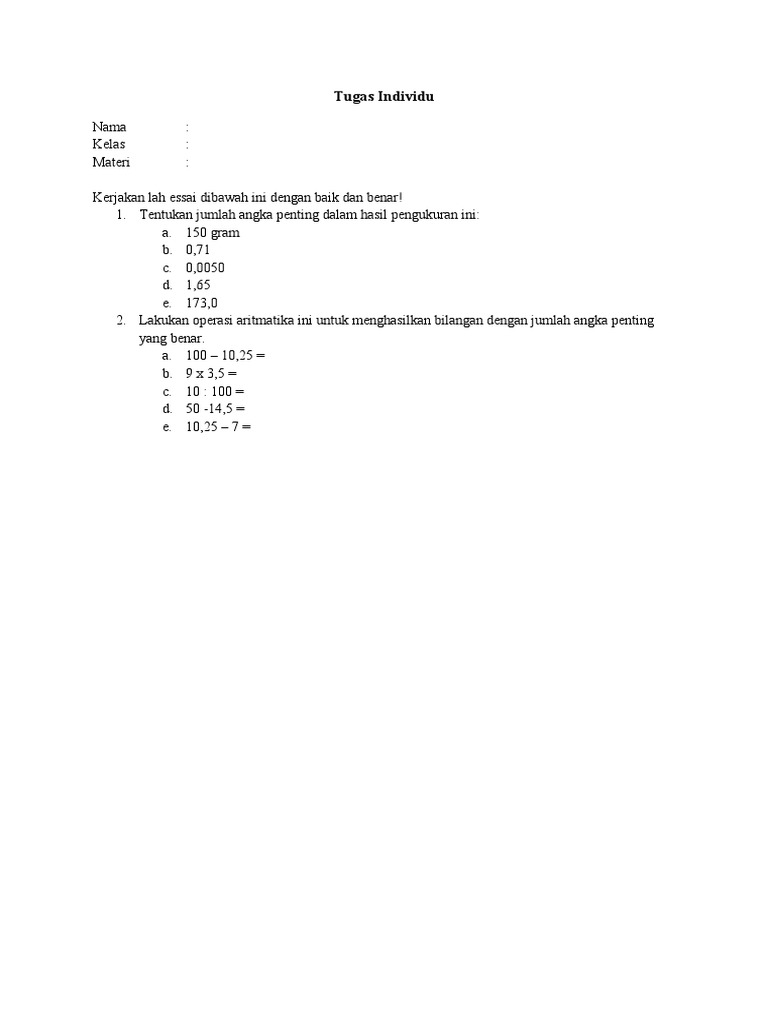 Aturan Angka Penting Dan Notasi Ilmiah | PDF