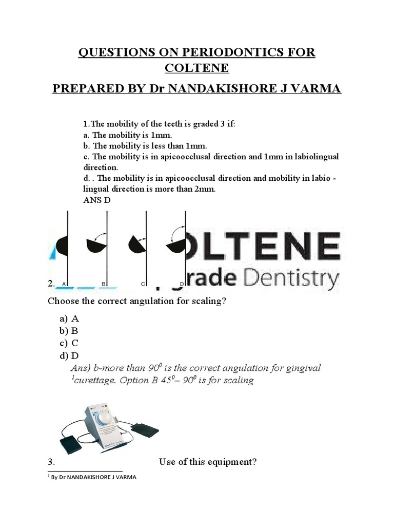 EASY QUESTIONS ON PERIODONTICS Q As PDF Periodontology Mouth