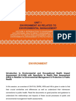 AP - Unit 1 - Lecture 3 ENVIRONMENT 211CEN8X01