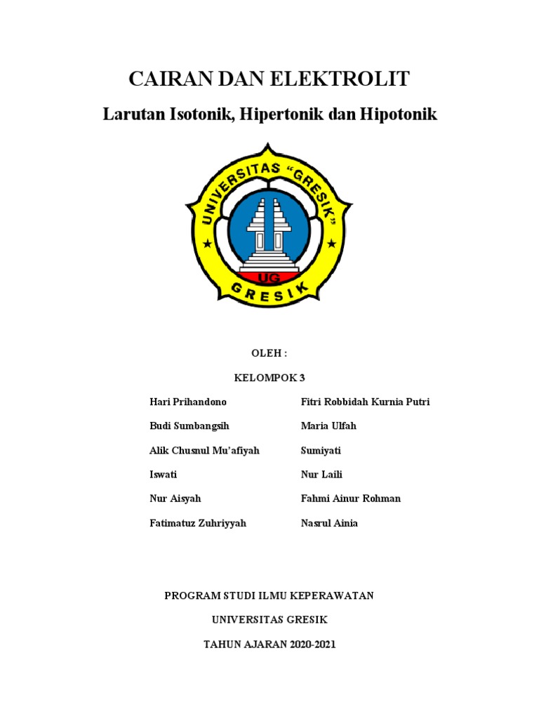 Makalah Larutan Isotonik, Hipotonik Dan Hipertonik | PDF