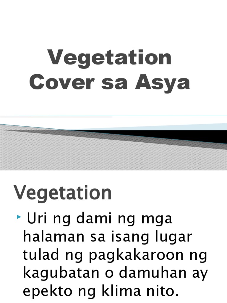 Vegetation Cover NG Asya PDF