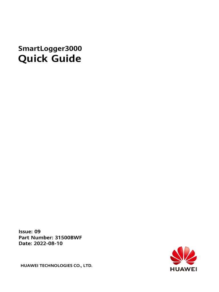 SmartLogger3000 Quick Guide | PDF | Power Supply | Computer Network