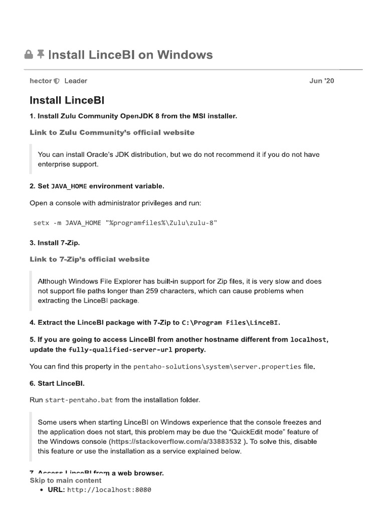 Install Lincebi On Windows Pdf