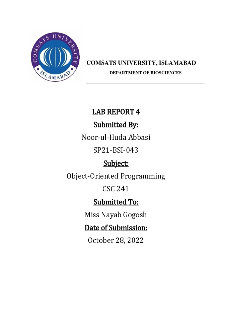 Lab 4 Oop | PDF | Computers | Technology & Engineering