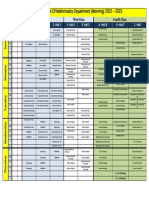 Timetable of Mathematics Department (Morning) 2022 - 2023: Fourth Class Third Class Second Class