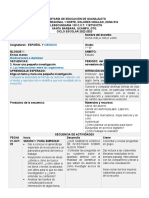 Planeacion de Español y Ciencias Sec 4