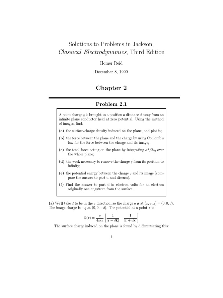 Solved Problems Of Jackson S Electrodynamics 01 Green S Function Classical Electromagnetism