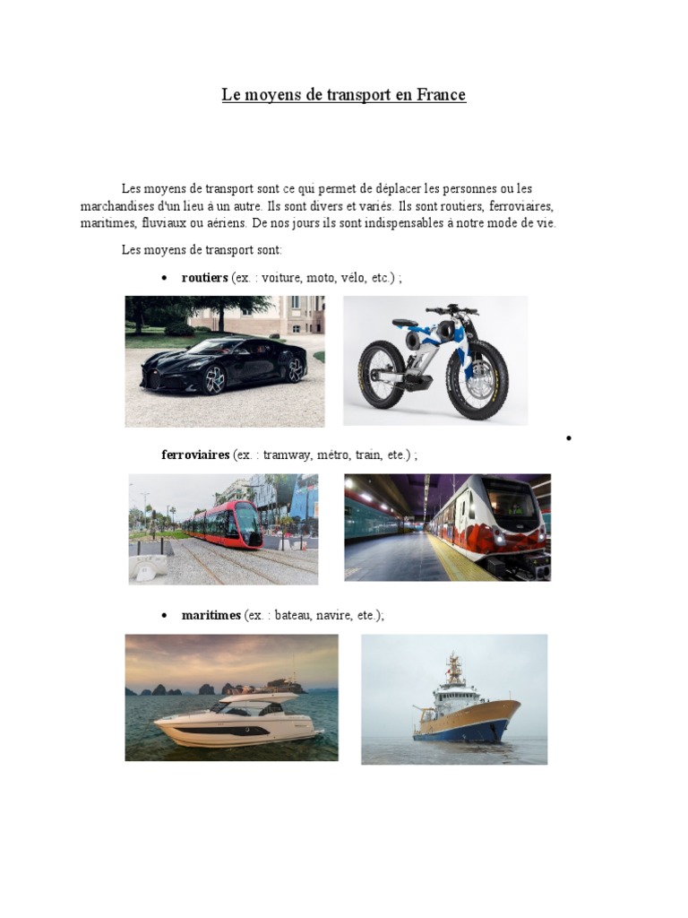 Le Moyens de Transport en France | PDF
