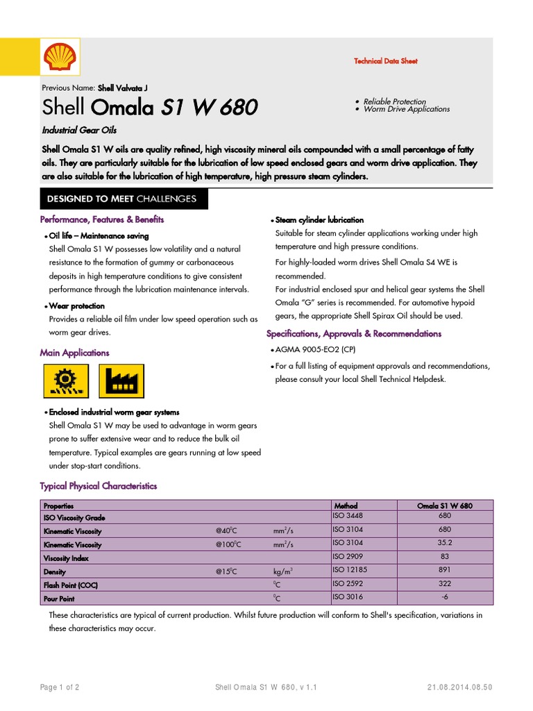 Industrial Gear Oil Technical Data Sheet PDF Gear Viscosity