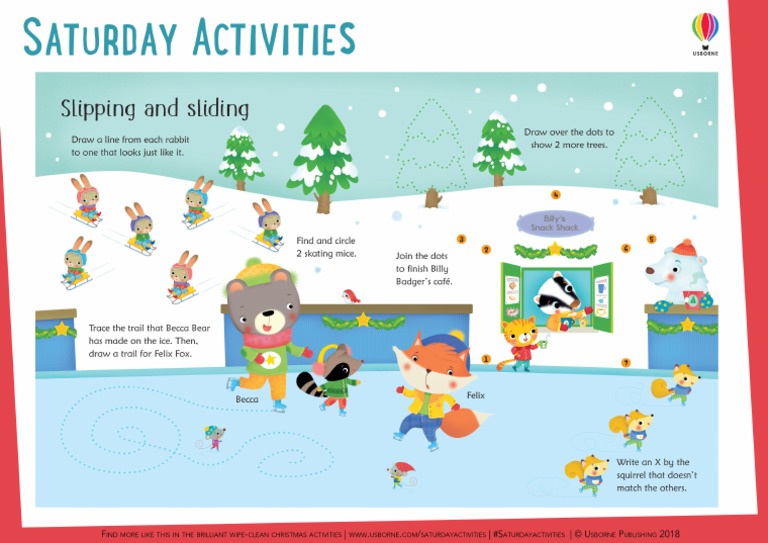 Slipping and Sliding Activity Wipe Clean Christmas Activities | PDF