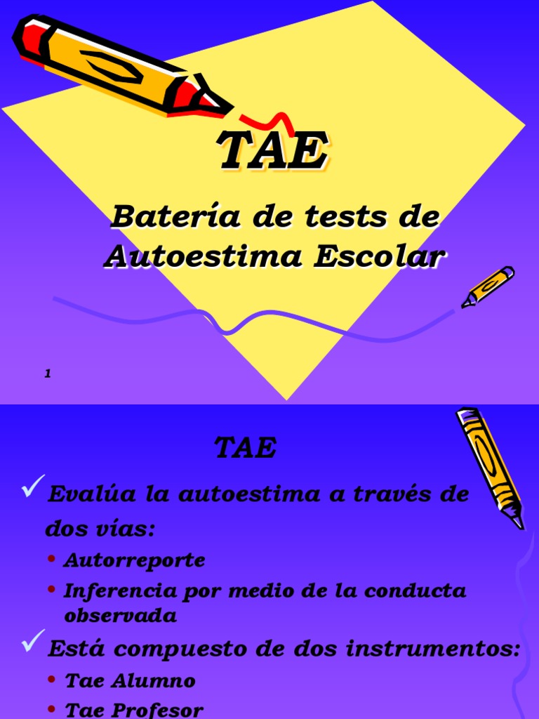Test TAE de Autoestima Escolar | PDF | Autoestima | Sicología