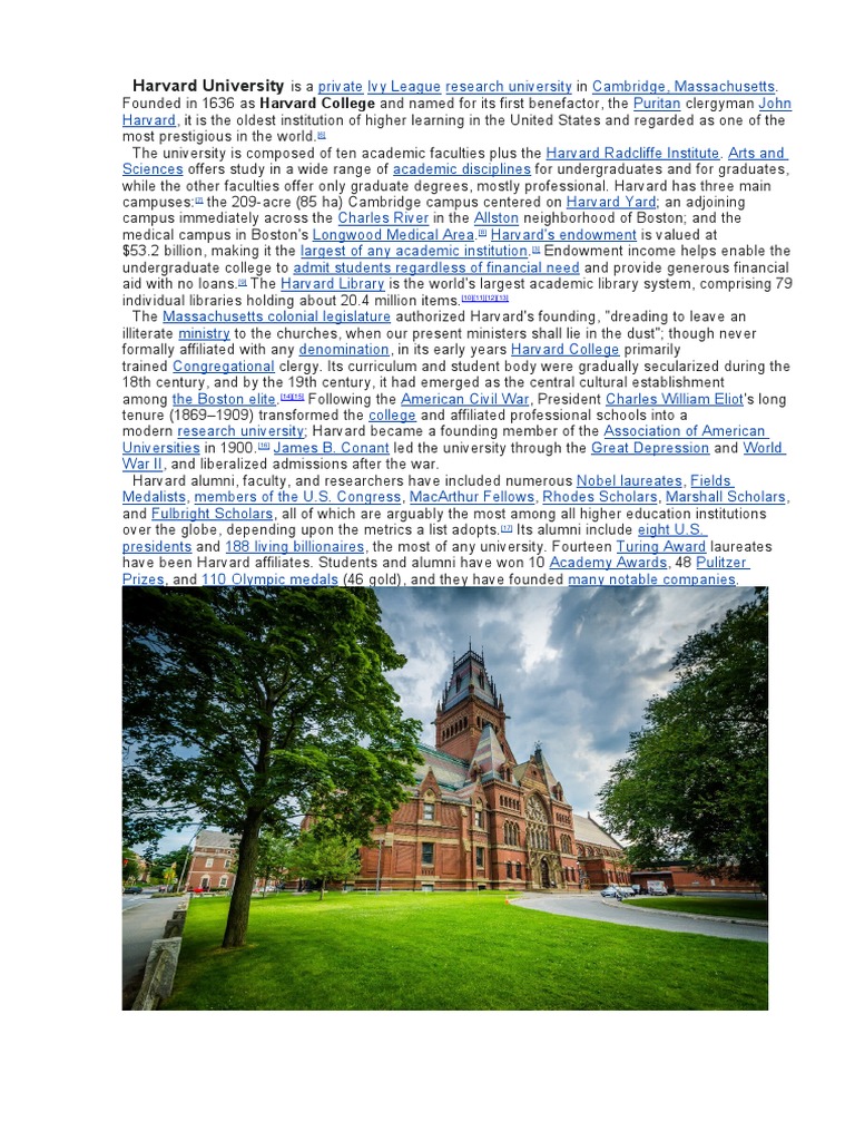 HARVARD UNIVERSITY SUMMARY intelligence overview