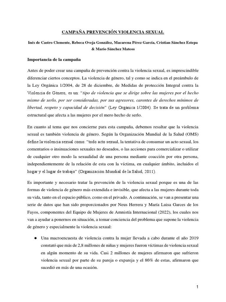 Prevención de la Violencia Sexual | PDF