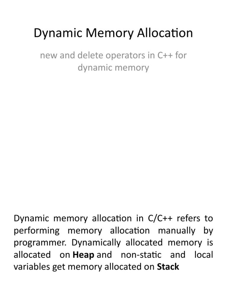 Dynamic Memory Allocation | PDF | Inheritance (Object Oriented ...