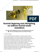 Deutsche Regierung Nutzt Abriegelung, Um Tödliches Pestizid Wieder Einzuführen