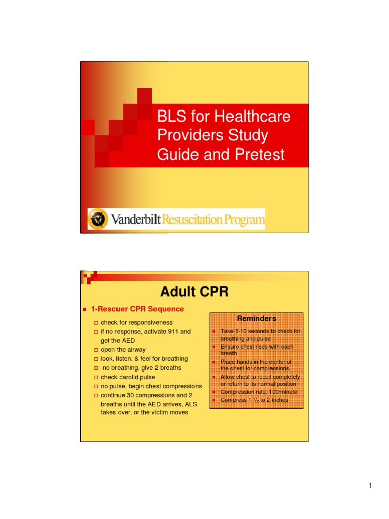 BLS Study Guide and Pretest Printable | Download Free PDF ...