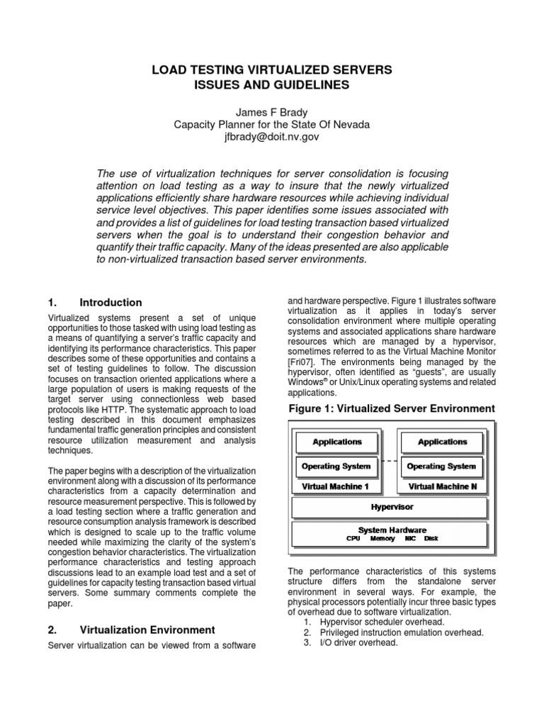CMG Load Test Virtual Servers | PDF