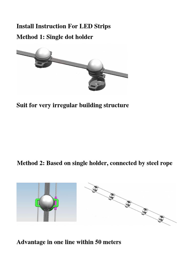 Installation Instruction For LED Strips With All 3 Methods PDF | PDF