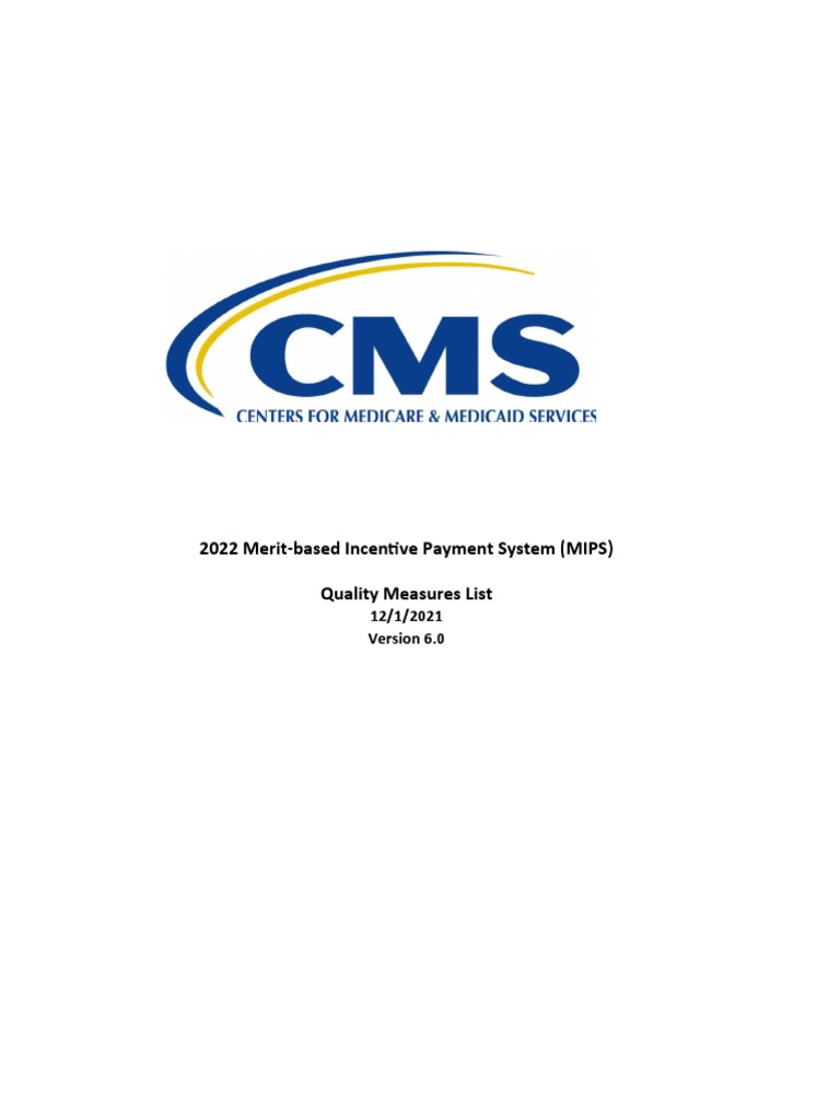 2022 MIPS Quality Measures List PDF Neurology Thrombosis